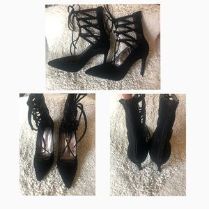 Free People x Jeffrey Campbell lace up heels NEW